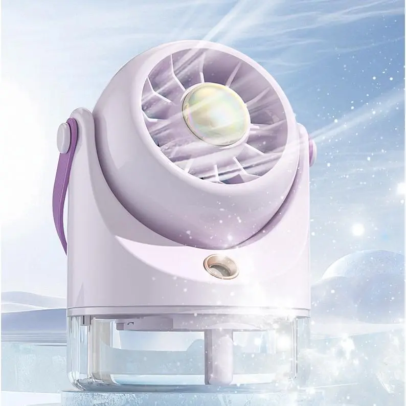 USB Rechargeable Turbo Water Cooling Mist Desktop Fan Humidifying Spray Air Circulation Mini Cool Fan