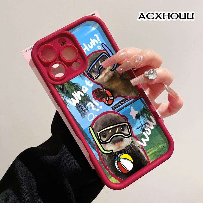 Compatible with iPhone 17 16 E Pro Max 15 Plus 14 13 12 11 XS XR Otter Beach Fun Soft TPU Shockproof Anti-Scratch Rugged Cover