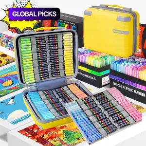 Guangna Soft Tip Flexible Acrylic Markers, Acrylic Paint Pen, 360 Colors, Vibrant Long-Lasting, Christmas Painting Supplies, Large Capacity Easy Clean, Portable Storage, Art Drawing Supplies #GLOBAL PICKS