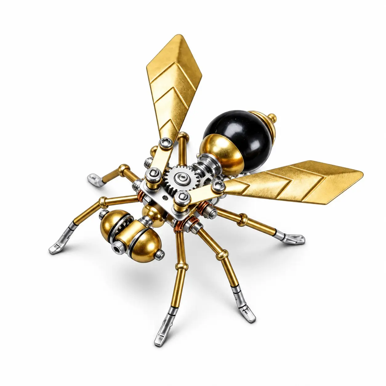 1 Kit Metal Bee Model, Steampunk DIY Assembly for Desktop Display, Ornamental Craft Project, Perfect for Collectors & Enthusiasts