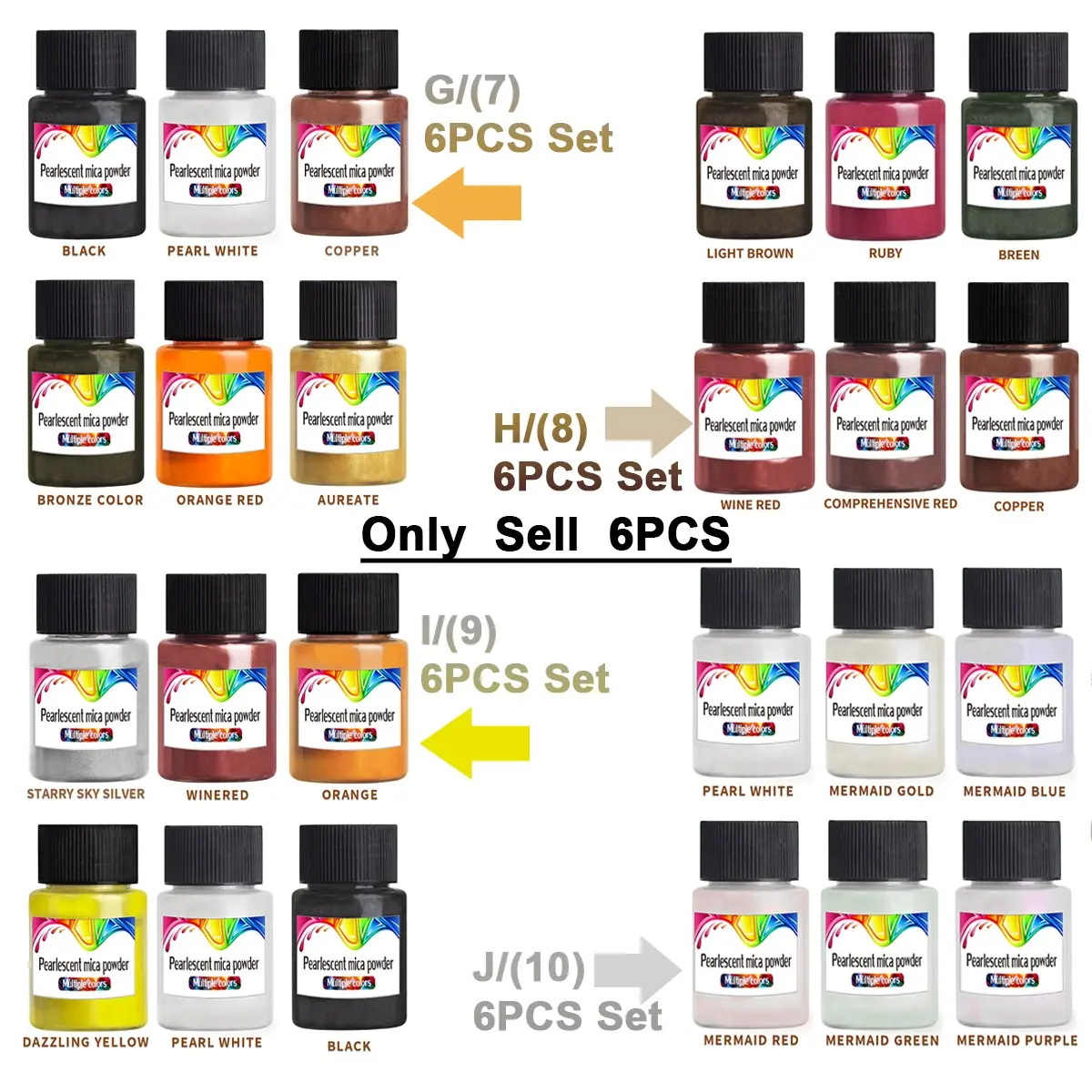 Non-Edible Pearlized Mica Powder Set, 4 Sets, 24 Unique Colors, Finely Ground, Ideal for Crafts & Decorations, Non-Consumable, Crafting Supplies, Art Materials