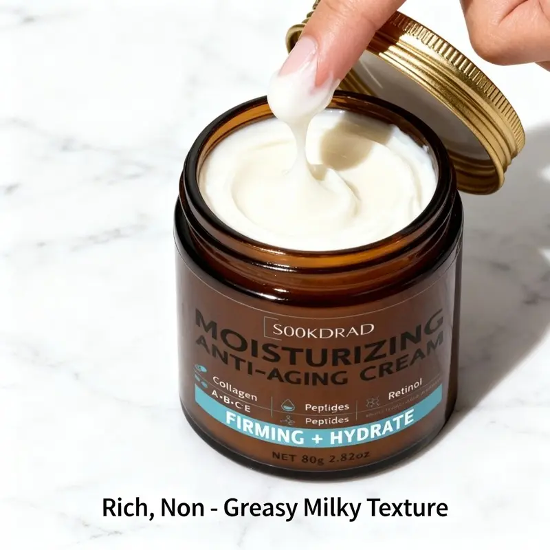 Moisturizing Cream with Collagen and Retinol, Firming Hydrating, Face and Neck, Unisex, 80g, Daily Skincare Essential