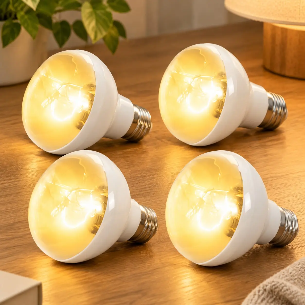 4-Pack 100W Reptile Heat Lamp Bulbs - UVA Daylight Basking Light for Reptiles, Turtles, Lizards, Bearded Dragons & Amphibians - 120V R80 Reflector Bulbs with E26 Screw BaseGift