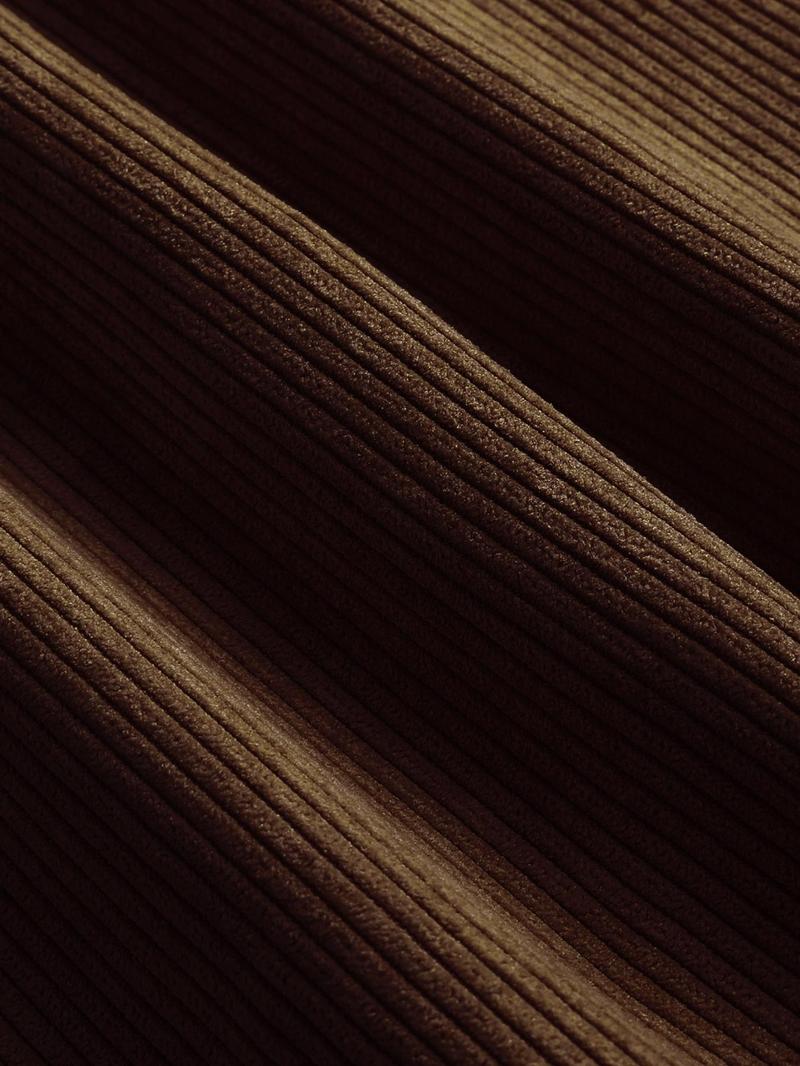 ZAFUL Men's Corduroy Shirts Solid Color Fall Half Button Long Sleeves Polo Shirt Casual Work Collared Shirt with Casual Outdoor Shirt