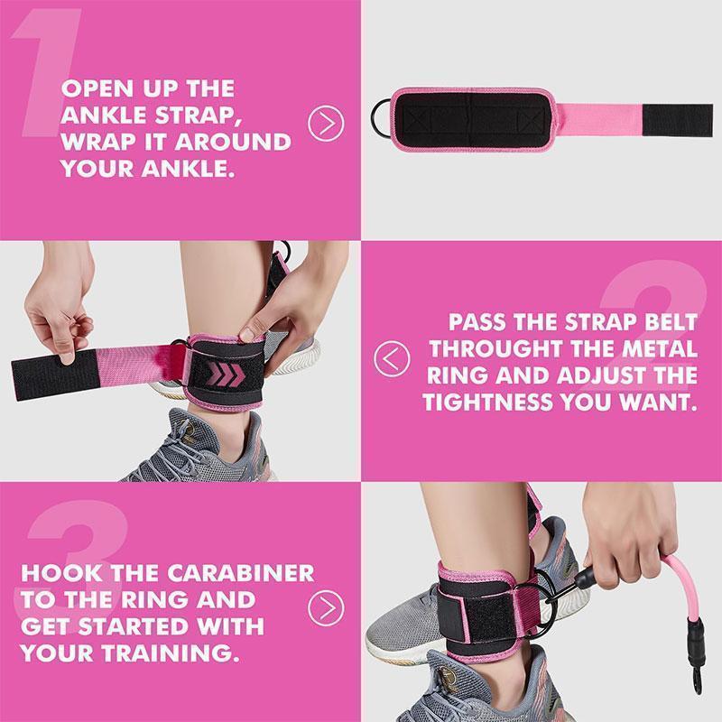 Ankle Resistance Band Set, 6 Counts/set Adjustable Multifunctional Fitness Band with Ankle Straps, Leg & Hip Training Equipment for Home & Gym, Gifts for Girlfriend, Gymnastics Bar, Stretching Gear, Workout Band