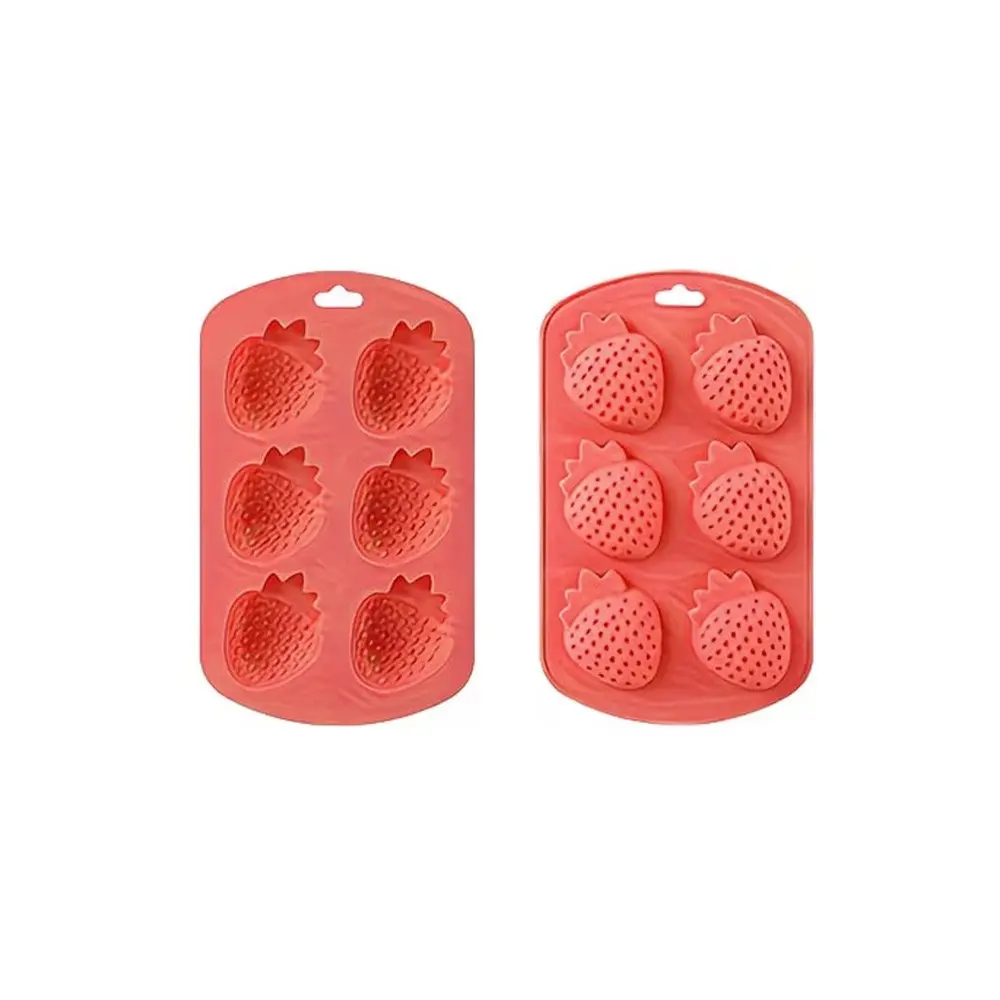 1pc. 6 Strawberries Food Grade Silicone Cake Mold, Strawberry Mold, DIY Jelly Molds, Baby Food Tool, Rubber Candy Mold, Chocolate Mold, Heat Resistant, Baking Mold, Jello Molds