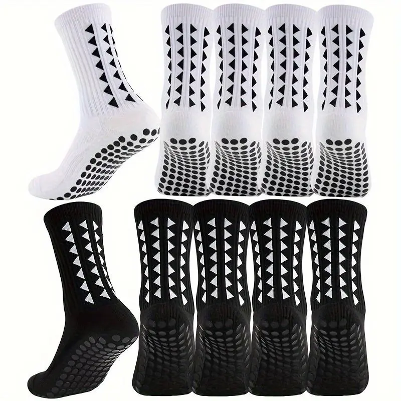 Men's Athletic Gripper Sports Socks (6/12/18-Pair) - Non-Slip, Sweat-Absorbent, Breathable Fabric with Towel Bottom for Soccer, Running, Athletic Sock, Gripper Socks