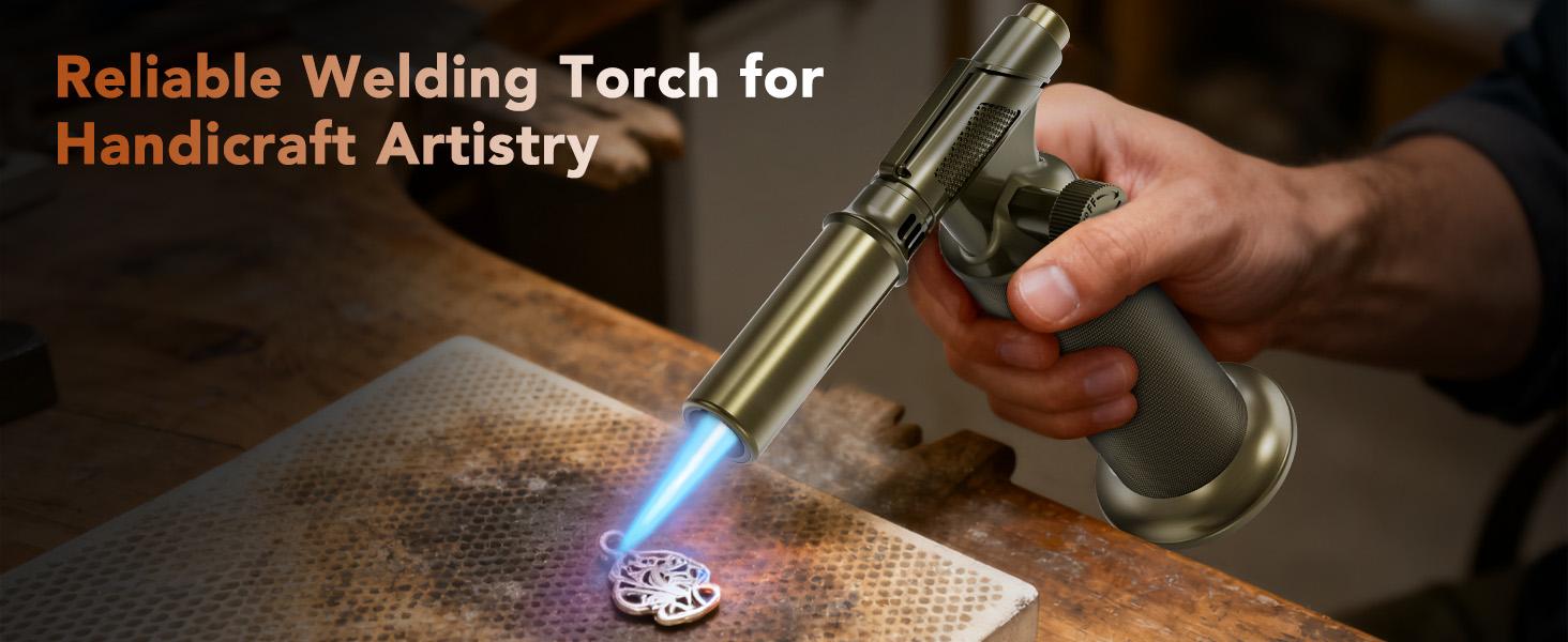 Butane,, Waterproof and Windproof Blow, Refillable & Lighter for Baking, Cooking, (Butane Gas not Included)