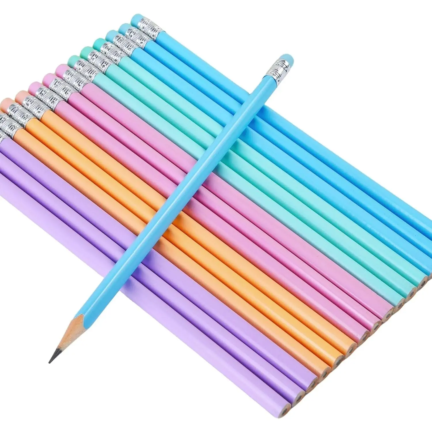 50 count Triangular Grip Wooden cased Pencils for  with Erasers, Fun Cute  Wedding Golf Triangle Pencils for School,Drawing, (50PCS)