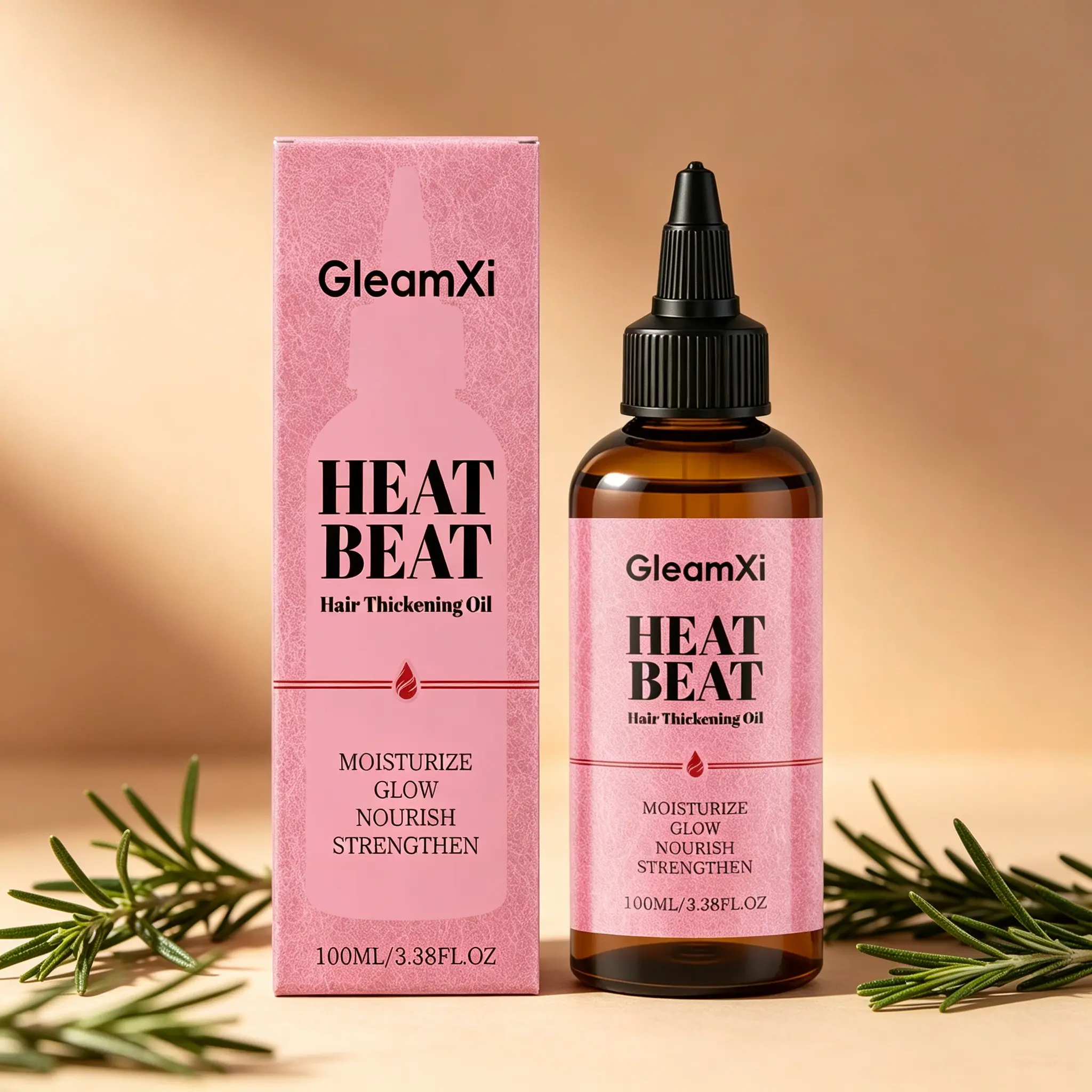 Herbal Hair Thickening Care Oil (100ML), Lightweight Texture, Moisturizing and Refreshing, Natural Shine Effect, Soft and Smooth Hair