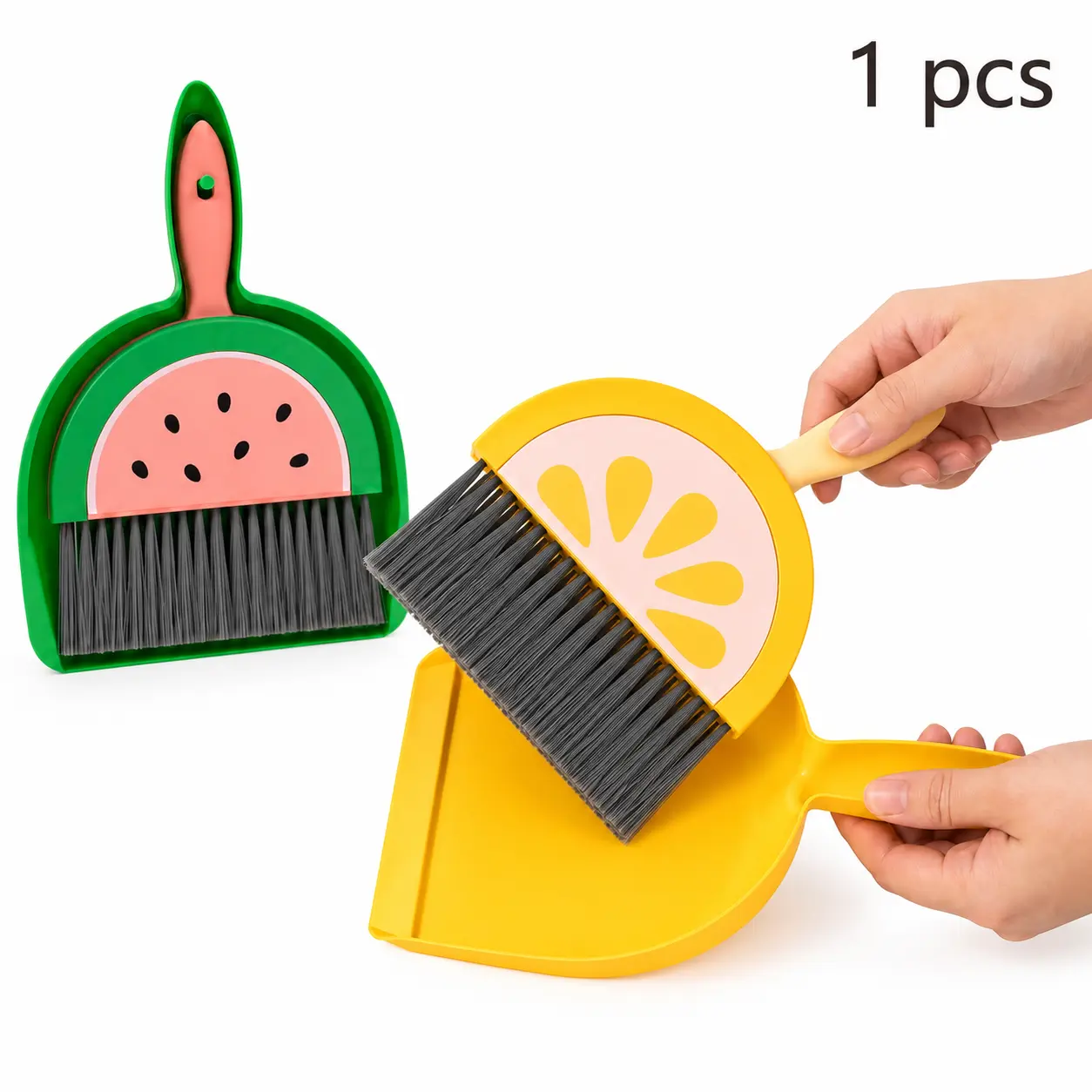 Mini Portable Broom and Dustpan Cleaning Kit 1 Set, Small Sweeping Set for Tabletop, Sofa and Household Furniture,Festive,Santa,Gothic