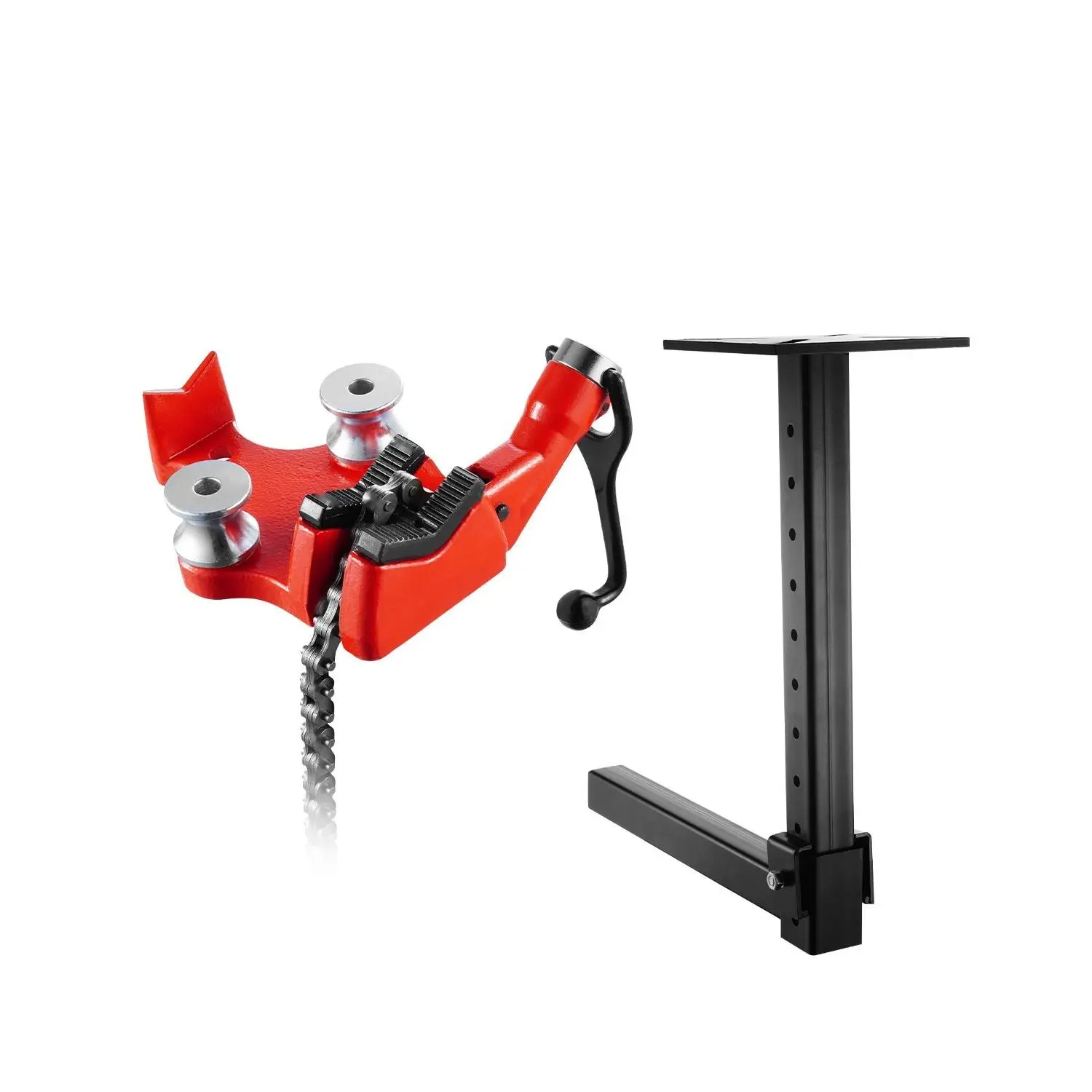 Screw Bench Chain Vise, Hitch Mount Vise Plate Holder, 1/8 To 5 Inch Capacity, Heavy Duty Metal Workbench Clamp For Secure Holding, Multi Purpose Vise Attachment For Automotive, Trailer, And Shop Use
