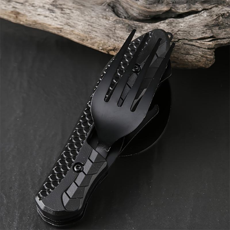 Stainless Steel Multifunctional Camping Knife, Fork And Spoon Removable Folding Knife, Fork And Spoon Set Convenient Outdoor Cutlery