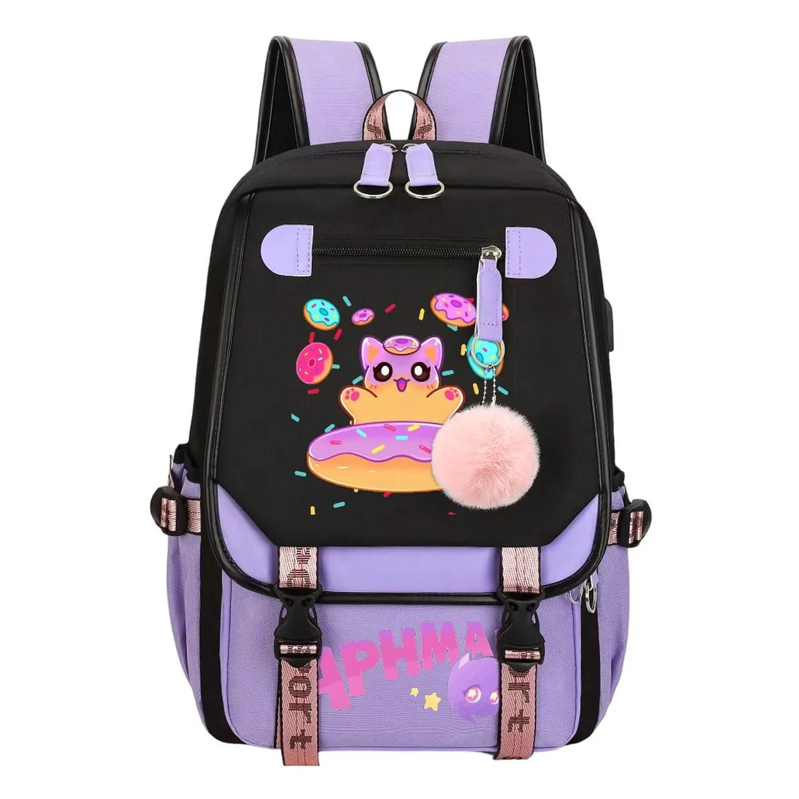Aphmau Print Backpack for Boys & Girls, Teen Student School Bag, Large Capacity Backpack,  Water-Resistant Durable Design, Multi-Pocket Organizer, Perfect Birthday & Holiday Gift 11.4” × 18.1”