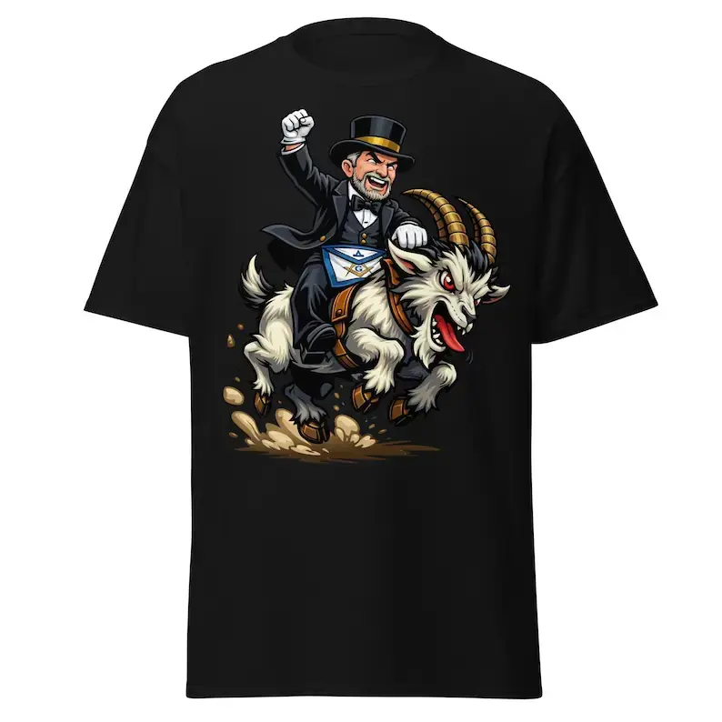 Masonic Riding The Goat Graphic T Shirt Funny Freemason Crew Neck Casual Shortsleeve Top Master Mason Lodge Humor Apparel Novelty Streetwear Gift For Mason Members
