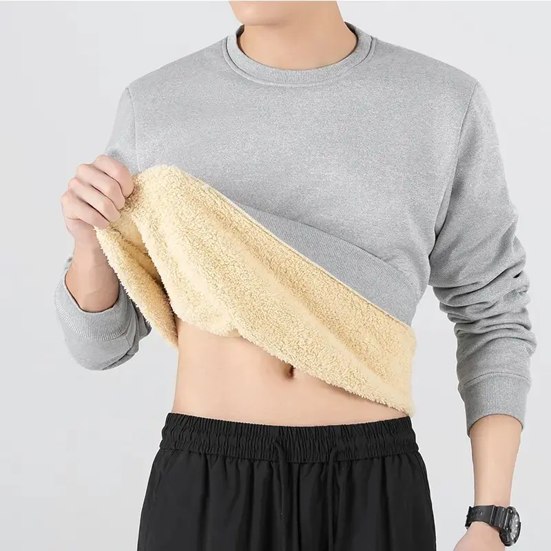 Men's Thick Winter Sweater Heavyweight Warm Polyester Knit Pullover with Soft Lining Simple Solid Color Crew Neck Long Sleeve for Cold Weather Casual Outdoor Activities Hand Washable Knitwear Menswear sweater cardigan sweater