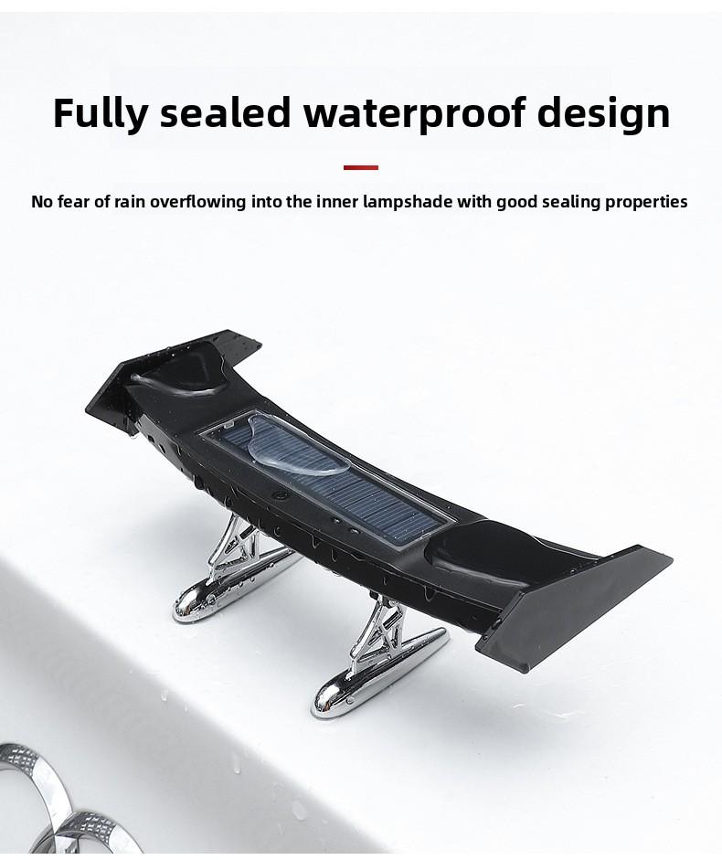 Solar LED Roof Light, Flowing Glow Tail Wing Warning Light for Car SUV Truck, No Wiring Easy Install, Night Driving Safety Beacon, Universal Fit Anti-Collision Accessory, IP67 Waterproof