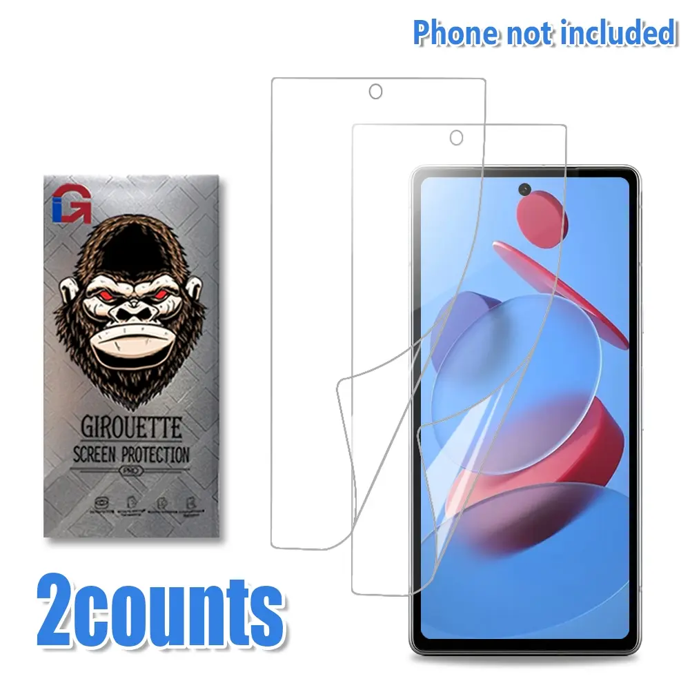2Pcs Crystal Clear Flexible Hydrogel Screen Protector Compatible with Google Pixel 6/6a/6 Pro/7/7a/7 Pro, Ultra Sensitive Touch, Slim Bare-Screen Feel, Anti-Scratch Coating, Screen Protective Film