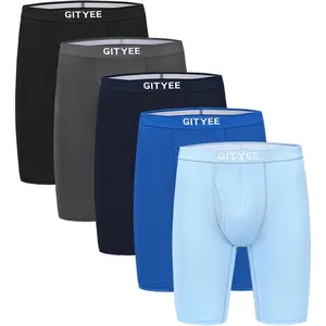Men's Breathable Mesh Tagless Athletic Work Underwear Boxer Briefs, Pack of 5