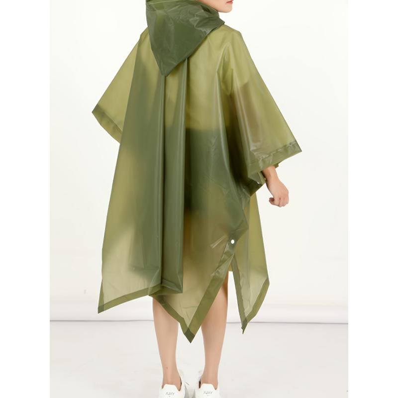 EVA Raincoat, Unisex Multifunctional Poncho, Transparent Rainwear, Casual Style, Hooded For Hiking, Camping, Outdoors