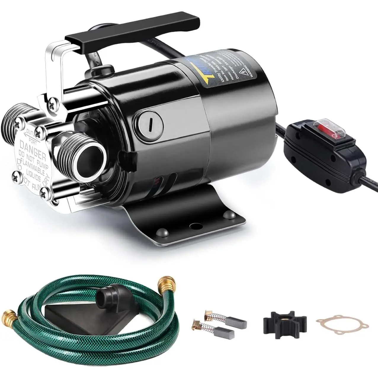 1/10HP 330GPH 115- Mini Portable Electric Utility Sump Transfer Water Pump with /OFF  and Water Hose Kit