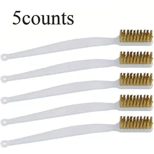 5-Piece 3D Printer Nozzle Cleaning Brass Wire Brush Tool Set, Brass Handle Hot End Cleaner, Copper Line Brushes for Printing Maintenance