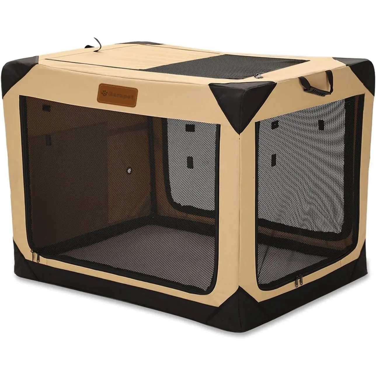 Soft  Crate for Small Dogs, 4-Door Foldable Collapsible  Crate with Soft Sides, Indoor & Outdoor Travel  Kennel