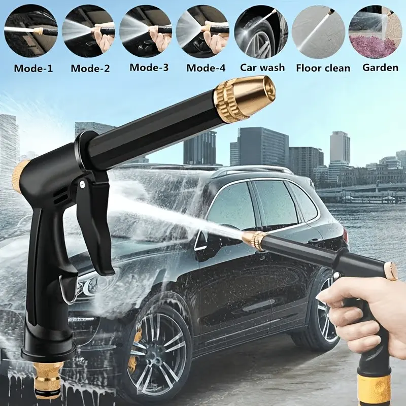 Portable High Pressure Water Hose Nozzle Sprayer, 1 Count Adjustable Garden Hose Nozzle Sprayer, Car Wash & Pet Cleaning Tool, Car Washing Tool, Car Washing Accessory, Car Wash Jet, Car Wash Equipment, Car Wash Accessories