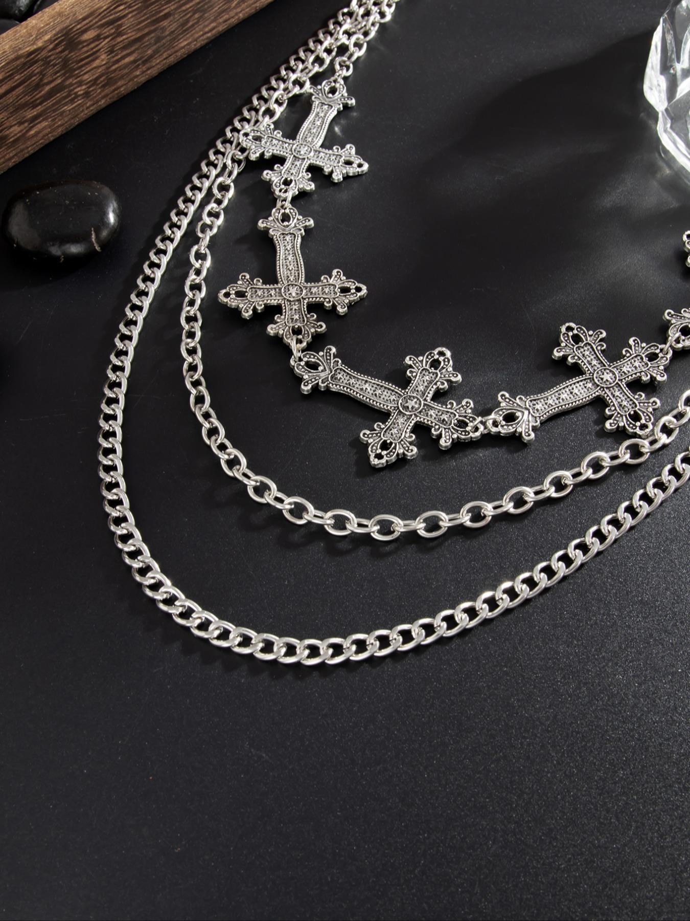 Women's Cross Pendant Layered Tassel Metal Fashion Accessory, Hip Hop Punk Style Pants Chain, Belly Chain, Adjustable Waist Chain, Vintage Waist Jewelry Gift, Body Jewelry
