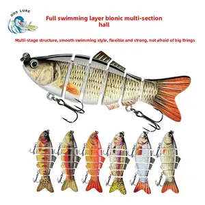 Simulation hard bait 10cm/19.4g multi-section Luya bait 6 sections Bionic bait hard bait multi-section fish spot sale bait Pre-Rigged Soft Fishing Lures Set