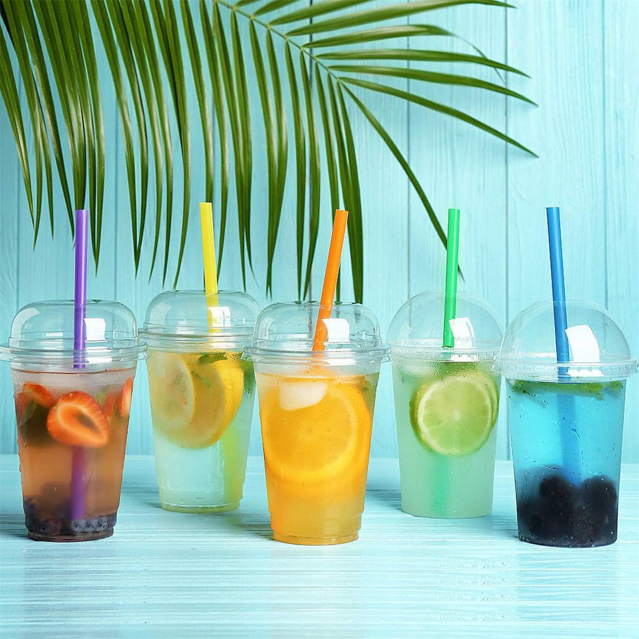 Disposable Individually Wrapped Straw, 100pcs/set Disposable Plastic Straw, Large Wide-mouthed Straw for Smoothie, Bubble Tea, Drink, Party Supplies, Drinking Straw