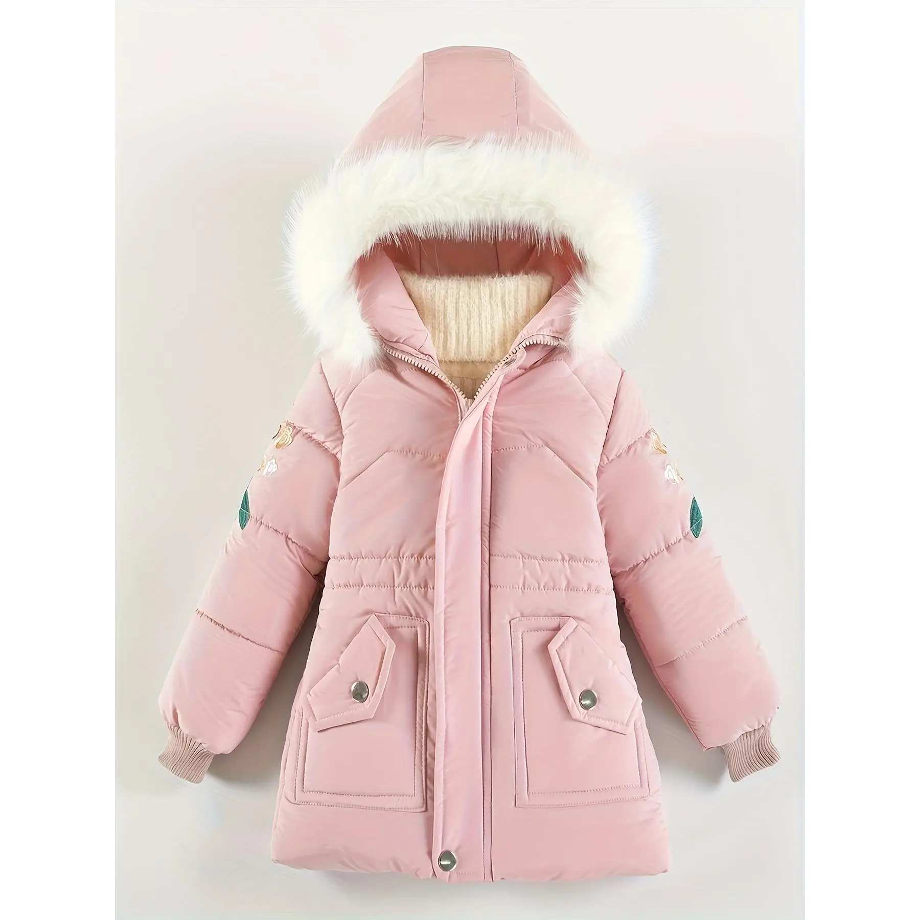 2024 New Children's Clothing Winter Jacket for Girls Thicken Girls Winter Coat Hooded Velour Winter Girls Jackets Outwear 3-7Y