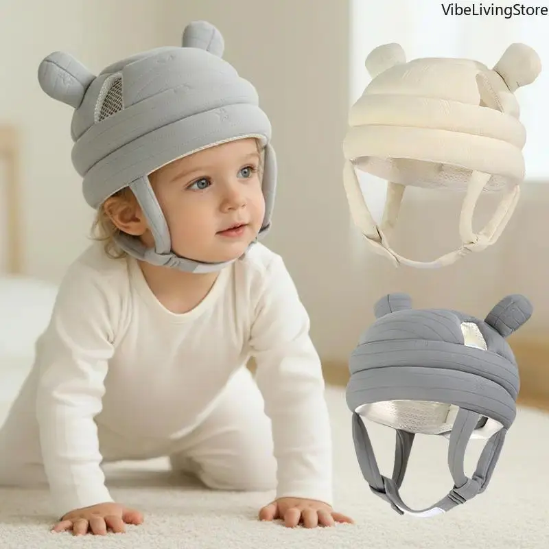 Baby Protective Cap with 360° Anti-Collision Head Cushion, Soft, Breathable, Shock-Absorbing for Crawling & Walking Toddlers, Cushion Pad, Head Protection Hat, Infant Hat, Newborn Toddler Hats
