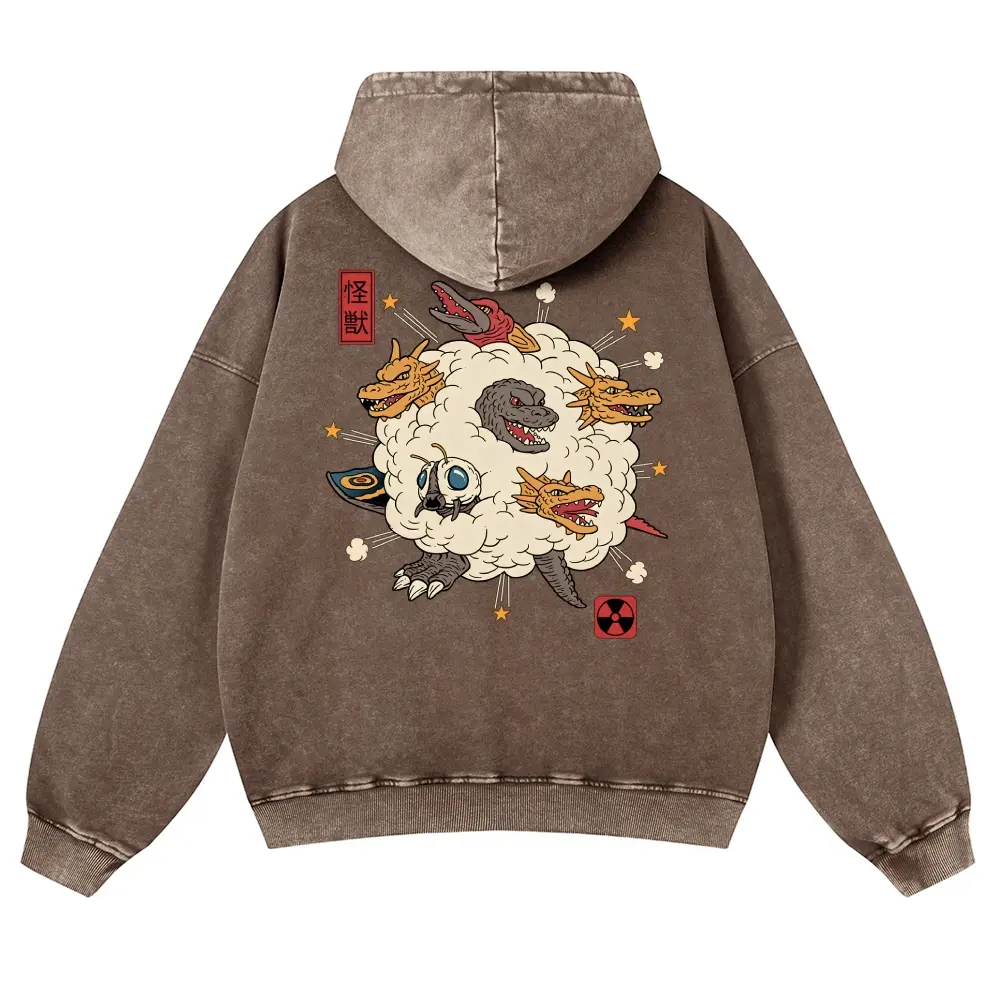 Unisex Monster clouds, exploding bubbles, Japanese ukiyo-e style Graphic hoodie Personalized Pattern Y2k Clothing Round Neck hoodie,Women's Clothing 100% Cotton, Menswear, Top, Vintage Style,Summer Casual Oversized