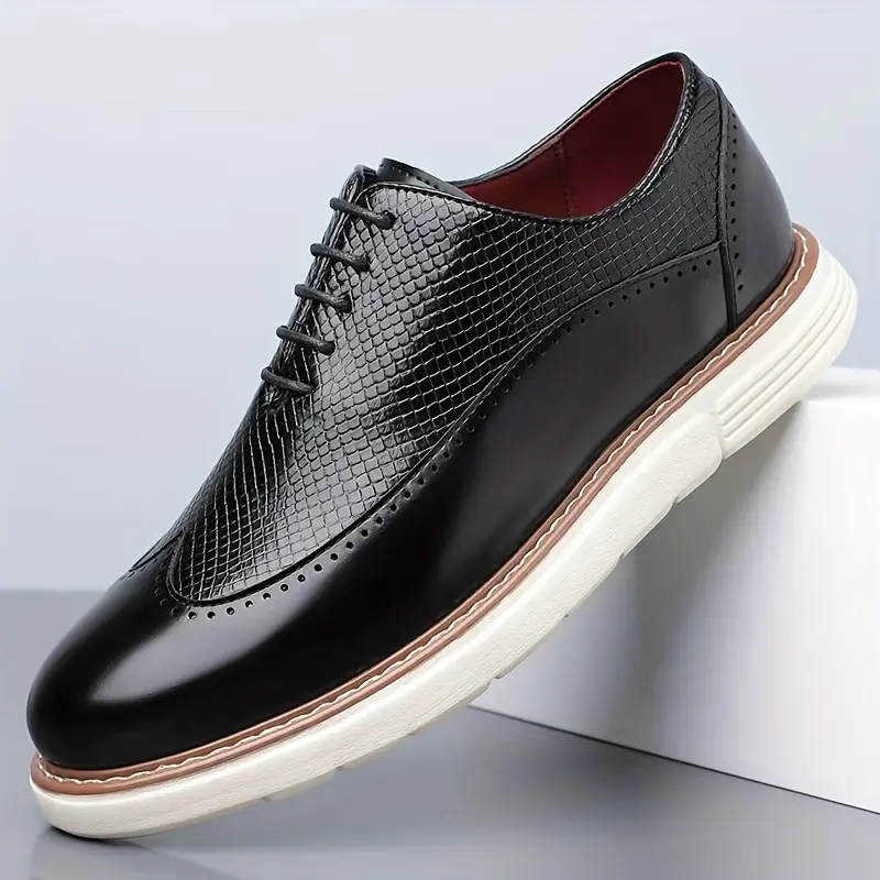 Men'S Oxford Shoes, Lightweight Brogue Shoes, Men'S Breathable Lace-Up Lightweight Dress Commute Shoes