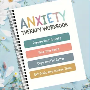 104-Page A5 Adult and Teen Anxiety Therapy Workbook: Interactive Self-Reflection and CBT Exercises, Relaxation and Mental Health Tools, Including Worksheets for Anxiety, Depression, and OCD