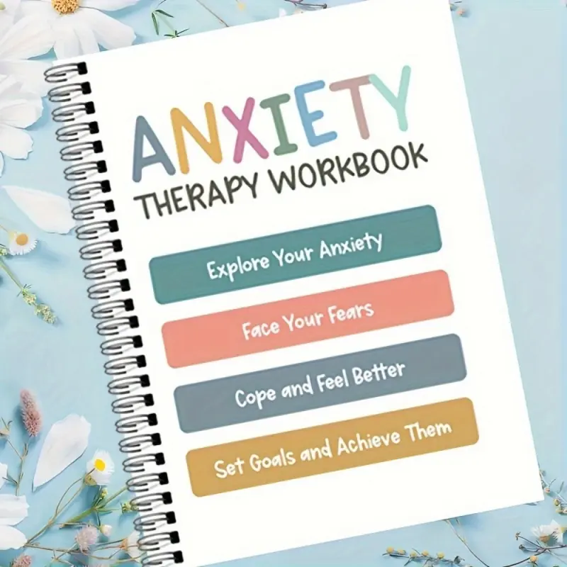 104-Page A5 Adult and Teen Anxiety Therapy Workbook: Interactive Self-Reflection, Explore and CBT Exercises, Relaxation and Mental Health Tools, Including Worksheets for Anxiety, Fears, Depression, and OCD