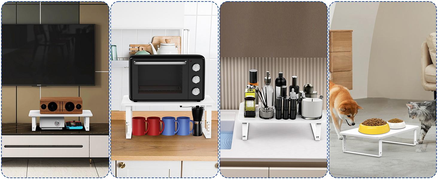 Monitor Stand Riser, Height Adjustable Laptop Stand, Computer Monitor Stand for Monitor, Computer,Laptop,Printer (White)