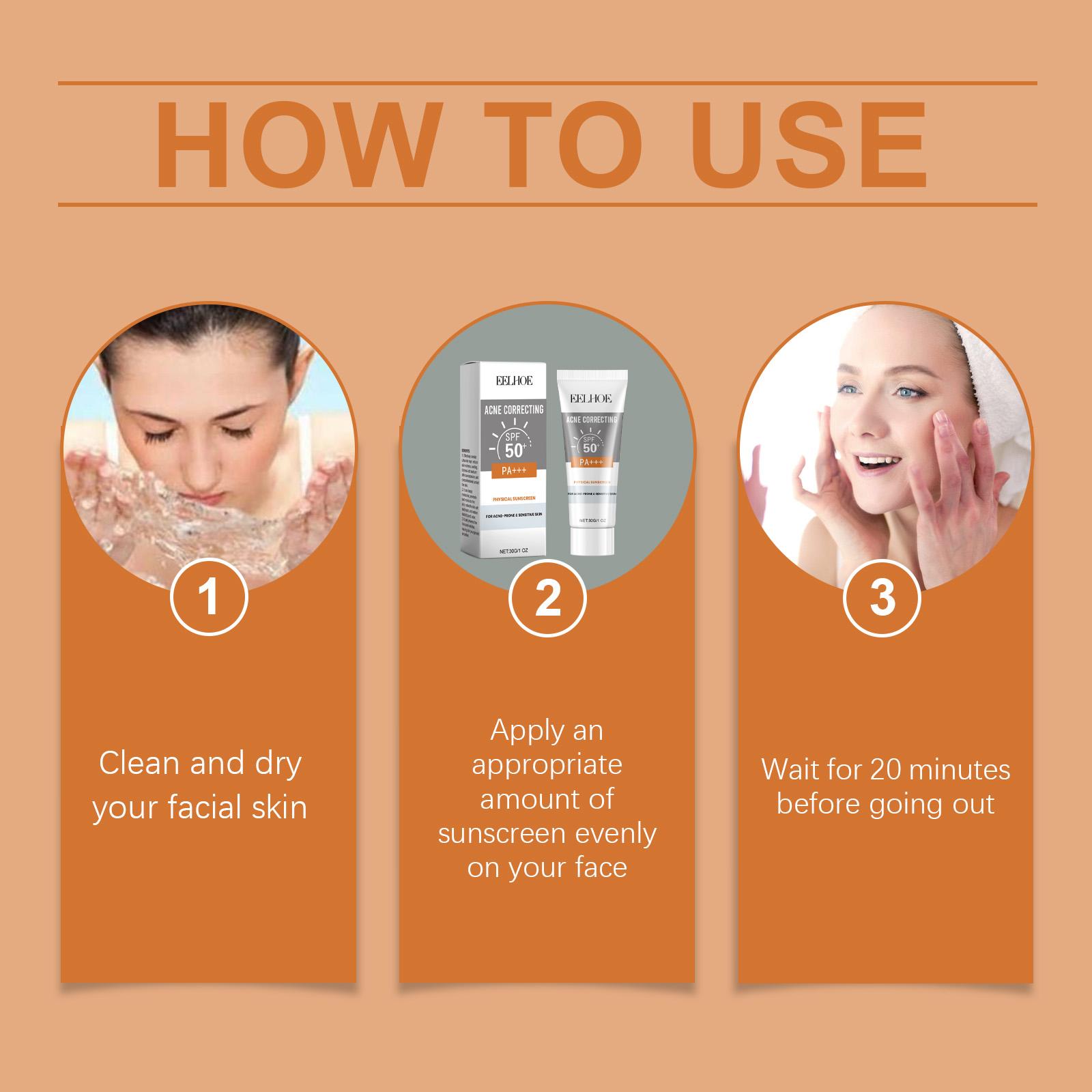 EELHOE Physical Sunscreen, Hydrating Sunblock Facial Skin Care Moisturizing And Nourishing Sunscreen