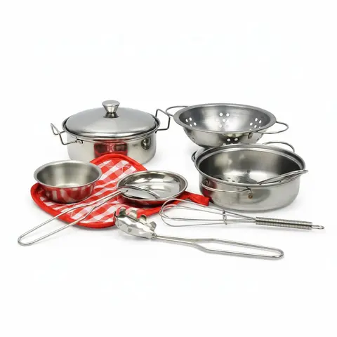 10pcs/set Simulated Cooking Utensils Toy For Kids, Cooking Utensils Pretend Play Kitchen Set Stove Pot Furniture Play Set, Play Kitchen Set, Play Kitchen Accessories, Simulation Utensils
