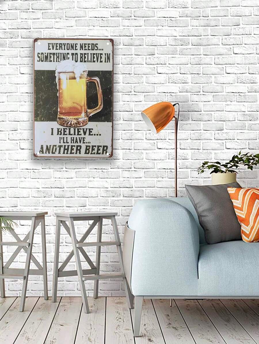 Funny Metal Sign – "Another Beer" – Vintage Bar Cafe Tin Sign – Wall Decor for Home, Bar, Basement, Wine Cellar, and Underground Cave – 8x12 Inch Decorative Plaque