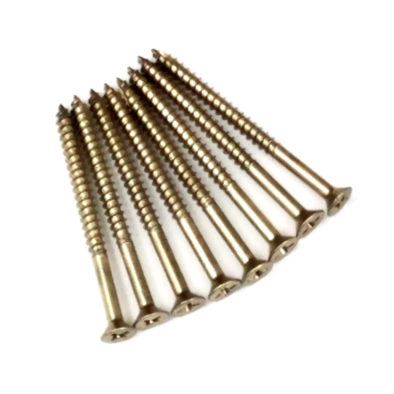 Screws, Heavy-Duty Screws for Doors, Cabinets, Furniture & DIY Projects (Polished Brass,9 X 3 Inch, 24 Pack)