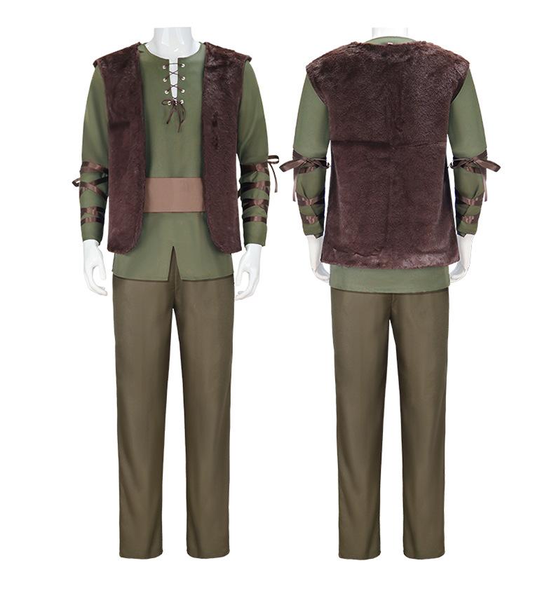 Movie Dragon Hiccup Cosplay Costume wig Green T Shirt Pant Brown Vest Set Halloween adult cartoon dragon Training