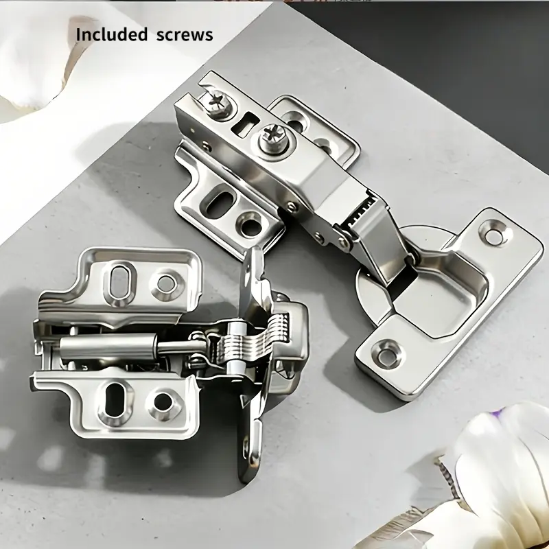 20PCS-Soft close hinge, stainless steel hinge, spring hinge, for wardrobe, cabinet, straight arm soft close hinge, screws, Soft close cabinet hinges