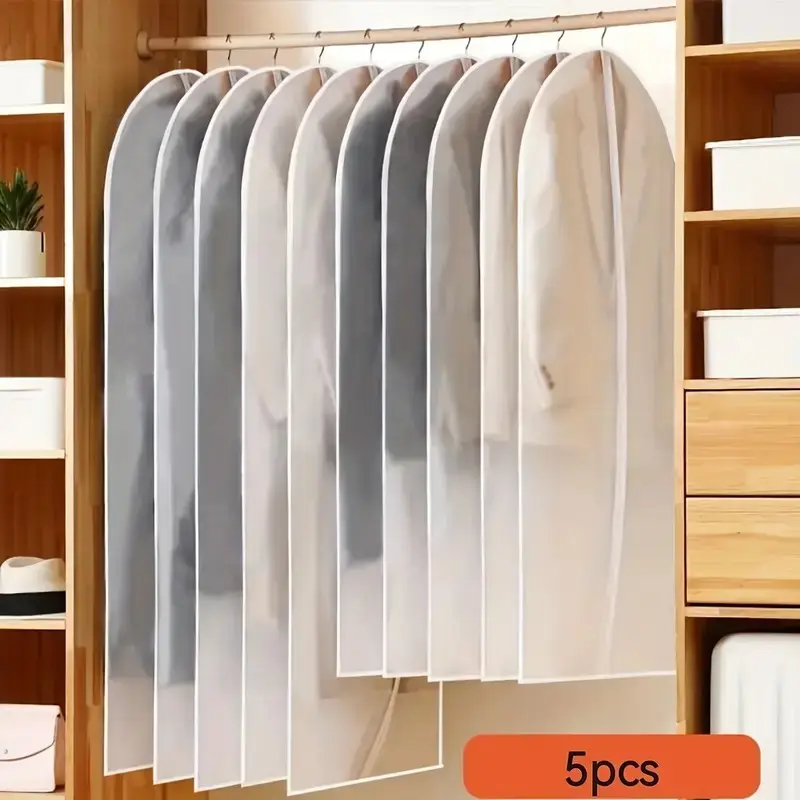 Transparent Zipper Dustproof Suit Bag, Moisture-Resistant Clothing Storage, Durable Stitching, Ideal Home Organizer, Clothes Protector