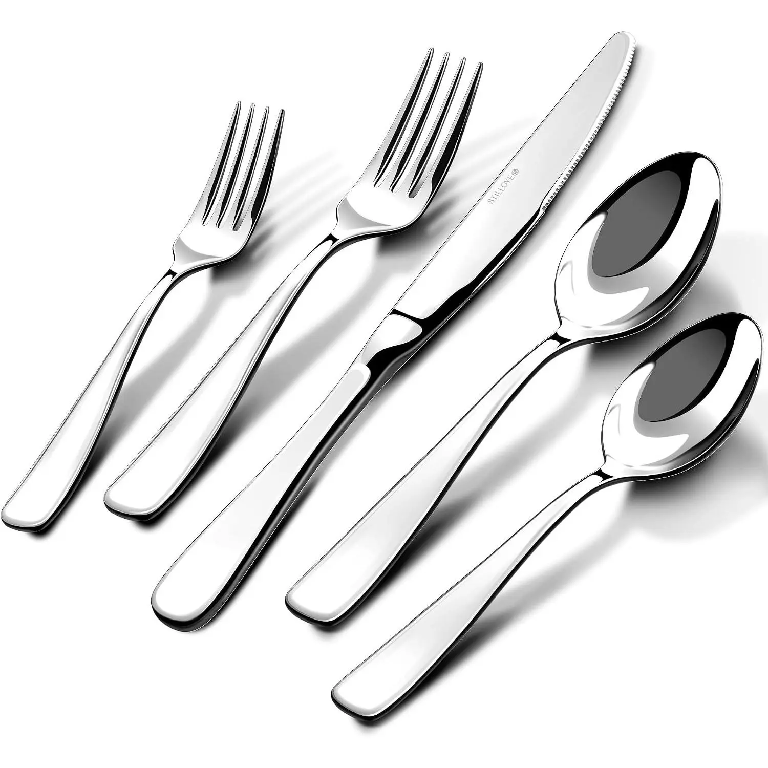 18/10 Silverware Set for 8, 40 Piece Stainless Steel Flatware Set Cutlery