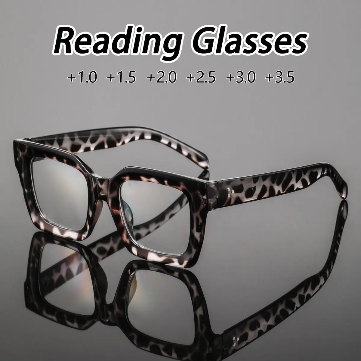 Men's Plastic Square Rice Nail Floral Glasses, Vintage American Casual Small and Versatile, Fashionable Old Flower Glasses