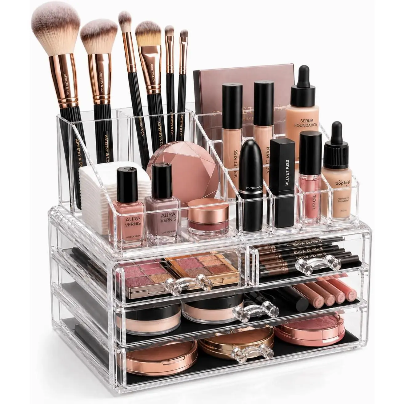 Makeup Organizer Countertop,  Display Case,  Makeup Storage for , Clear Make-up Organizer for , Accessories Holder with Drawers