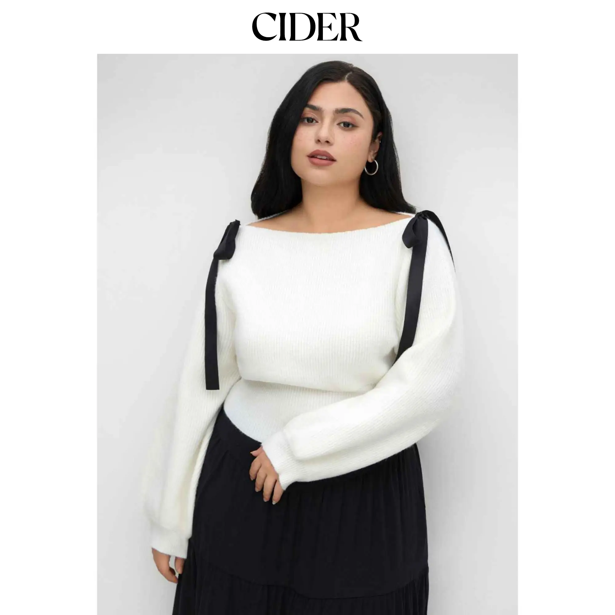 Cider Knit Boat Neck Bowknot Sweater SohoChic