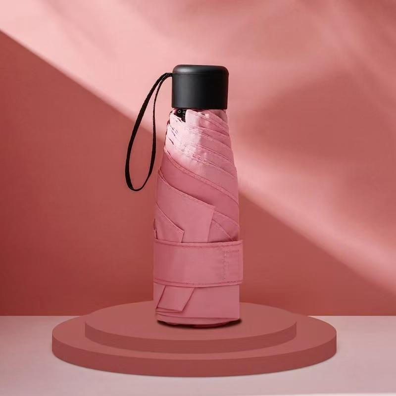 Ultra Lightweight Five-Fold Umbrella With Six-Rib Design, Compact And Portable, Sun Protection And Rain Shield, Ideal Shade Tool For Golf, Travel And Daily Outdoor Activities